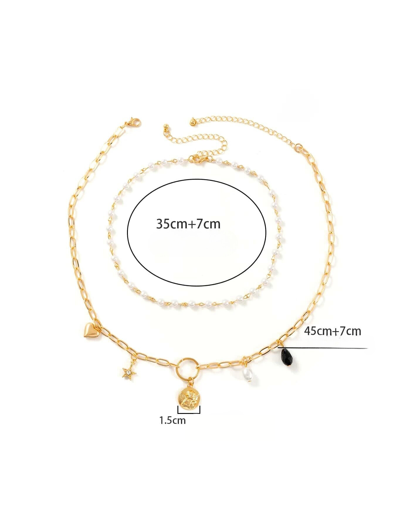 Conjunto sol y luna ( dos collares independientes)